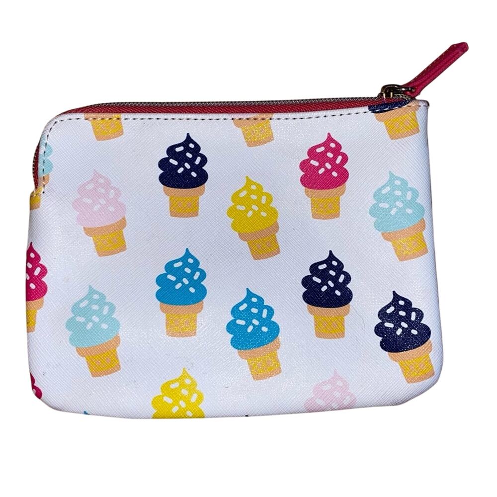 Dabney Lee Ice Cream Print Cosmetic Pouch Zip Wristlet Makeup Bag - Picture 2 of 4